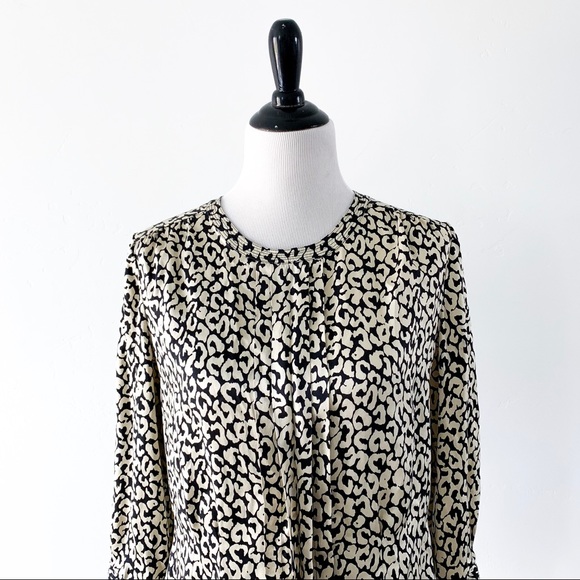 J. Crew • Leopard Button Back Blouse - Picture 2 of 5